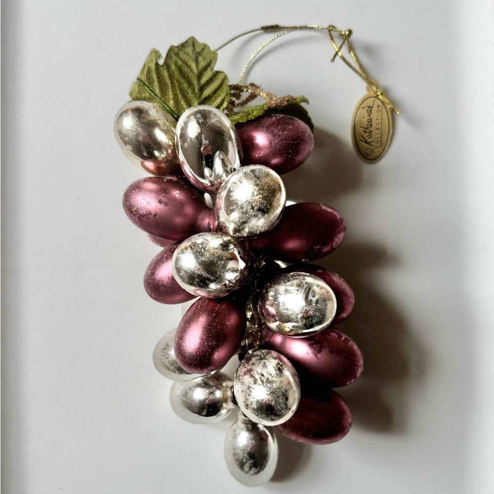 Katherine's Collection Silver and Purple Grape Cluster Christmas Ornament